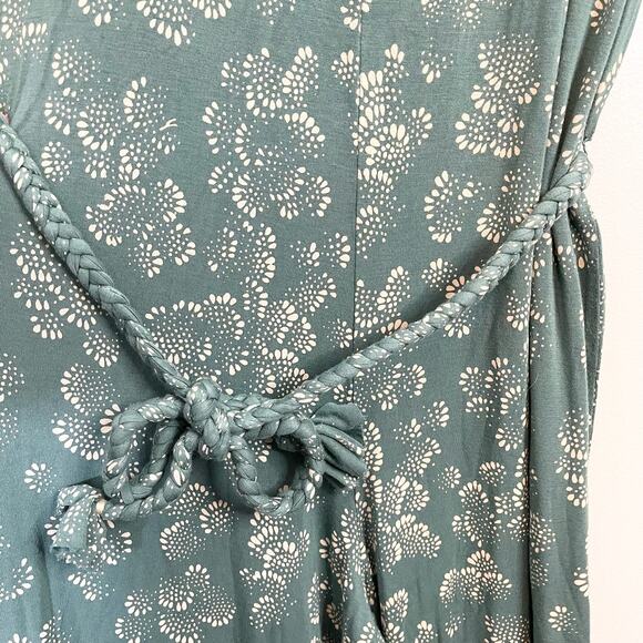 Anthropologie Women's V-neck Weekend Sleep Lounge Jogger Jumpsuit Green Large - Picture 10 of 11